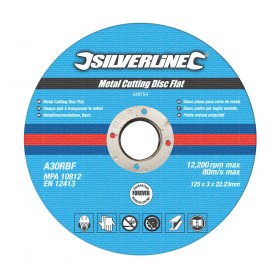 Silverline Metal Cutting Discs Flat 10pk 125 x 3 x 22.23mm