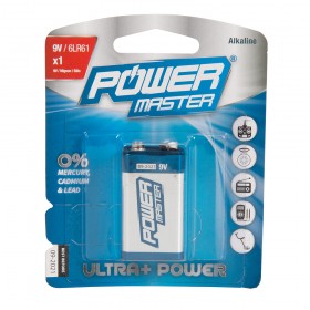 Powermaster 9V Super Alkaline Batteries (6LR61) 1 pc - 531078