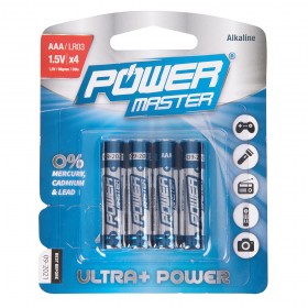 Powermaster AAA Super Alkaline Battery LR03 4pk 4pk - 537212