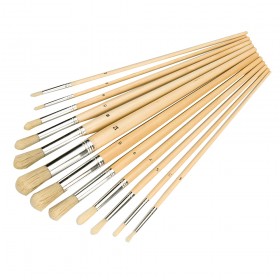 Silverline Artists Paint Brush Set 12pceRound Tipped