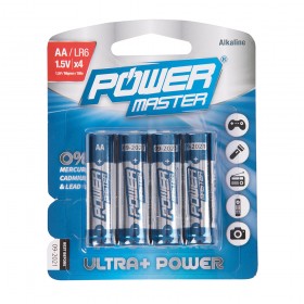 Powermaster AA Super Alkaline Battery LR6 4pk - 992118