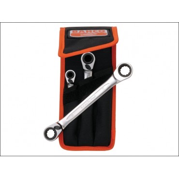 Bahco S4RM3T Reversible Ratchet Spanner Set