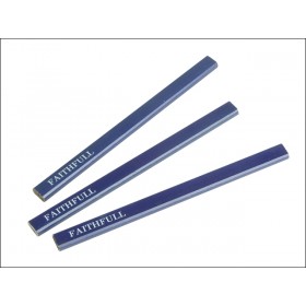 Faithfull Carpenters Pencils Pack of 3 - Blue / Soft