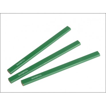 Faithfull Carpenters Pencils Pack of 3 – Green / Hard