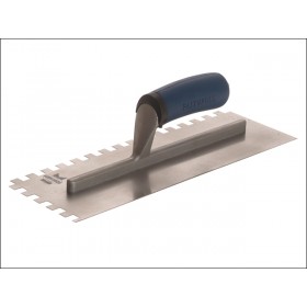 Faithfull Soft Grip Notched Trowel Stainless Steel 13 x 4 1/2in