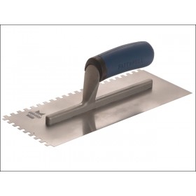 Faithfull Soft Grip Notched Trowel Stainless Steel 11 x 4 1/2in