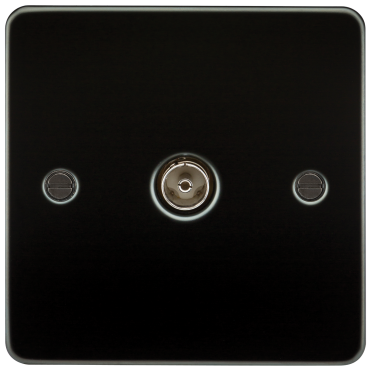 Knightsbridge FP0100GM Flat Plate 1G TV Outlet (Non-Isolated) - Gunmetal