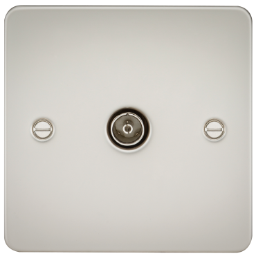 Knightsbridge FP0100PL Flat Plate 1G TV Outlet (Non-Isolated) - Pearl