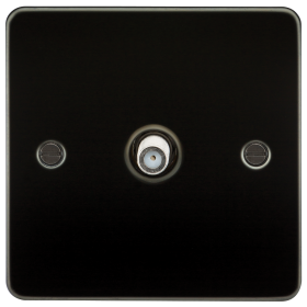 Knightsbridge FP0150GM Flat Plate 1G Sat TV Outlet (Non-Isolated) - Gunmetal