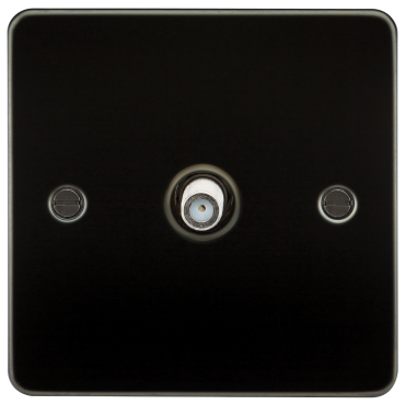 Knightsbridge FP0150GM Flat Plate 1G Sat TV Outlet (Non-Isolated) - Gunmetal