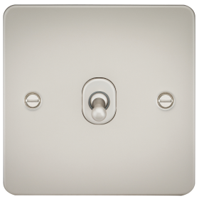 Knightsbridge FP1TOGPL Flat Plate 10A 1G 2 Way Toggle Switch - Pearl