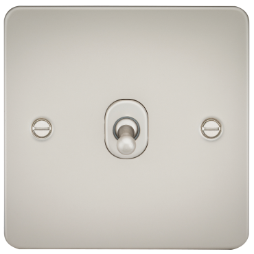 Knightsbridge FP1TOGPL Flat Plate 10A 1G 2 Way Toggle Switch - Pearl