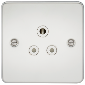 Knightsbridge FP5APCW Flat Plate 5A Unswitched Socket - Polished Chrome With White Insert