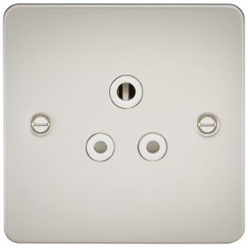 Knightsbridge FP5APLW Flat Plate 5A Unswitched Socket - Pearl With White Insert
