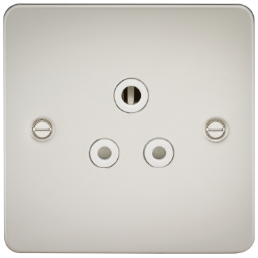 Knightsbridge FP5APLW Flat Plate 5A Unswitched Socket - Pearl With White Insert