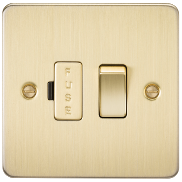 Knightsbridge FP6300BB Flat Plate 13A Switched Fused Spur Unit - Brushed Brass