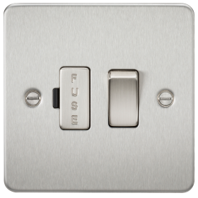 Knightsbridge FP6300BC Flat Plate 13A Switched Fused Spur Unit - Brushed Chrome