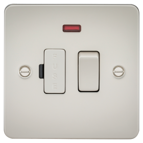 Knightsbridge FP6300NPL Flat Plate 13A Switched Fused Spur Unit With Neon - Pearl