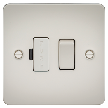 Knightsbridge FP6300PL Flat Plate 13A Switched Fused Spur Unit - Pearl