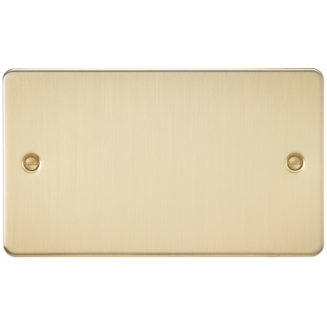 Knightsbridge FP8360BB Flat Plate 2G Blanking Plate - Brushed Brass