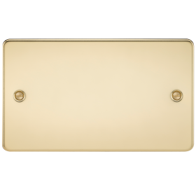 Knightsbridge FP8360PB Flat Plate 2G Blanking Plate - Polished Brass