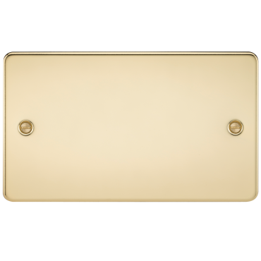 Knightsbridge FP8360PB Flat Plate 2G Blanking Plate - Polished Brass