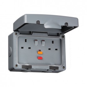 Knightsbridge IP66 13A RCD 2G Outdoor Switched Socket