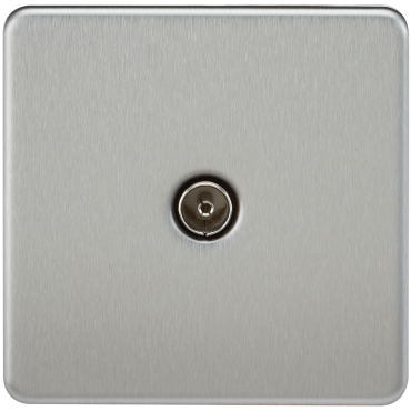 Knightsbridge SF0100BC Screwless 1G TV Outlet (Non-Isolated) – Brushed Chrome
