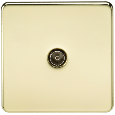 Knightsbridge SF0100PB Screwless 1G TV Outlet (Non-Isolated) – Polished Brass