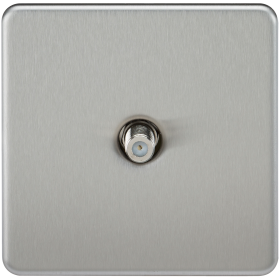 Knightsbridge SF0150BC Screwless 1G Sat TV Outlet (Non-Isolated) - Brushed Chrome