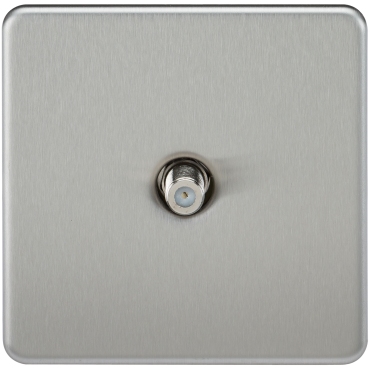 Knightsbridge SF0150BC Screwless 1G Sat TV Outlet (Non-Isolated) – Brushed Chrome