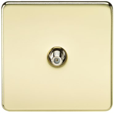 Knightsbridge SF0150PB Screwless 1G Sat TV Outlet (Non-Isolated) – Polished Brass