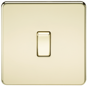 Knightsbridge SF1200PB Screwless 10A 1G Intermediate Switch – Polished Brass