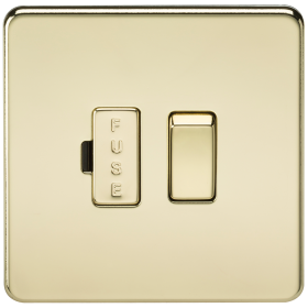 Knightsbridge SF6300PB Screwless 13A Switched Fused Spur Unit - Polished Brass