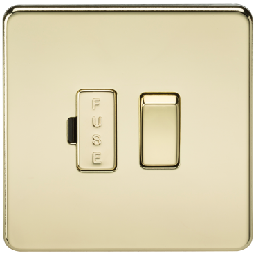 Knightsbridge SF6300PB Screwless 13A Switched Fused Spur Unit – Polished Brass