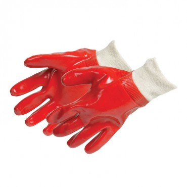 Silverline Red PVC Gloves Large – 447137